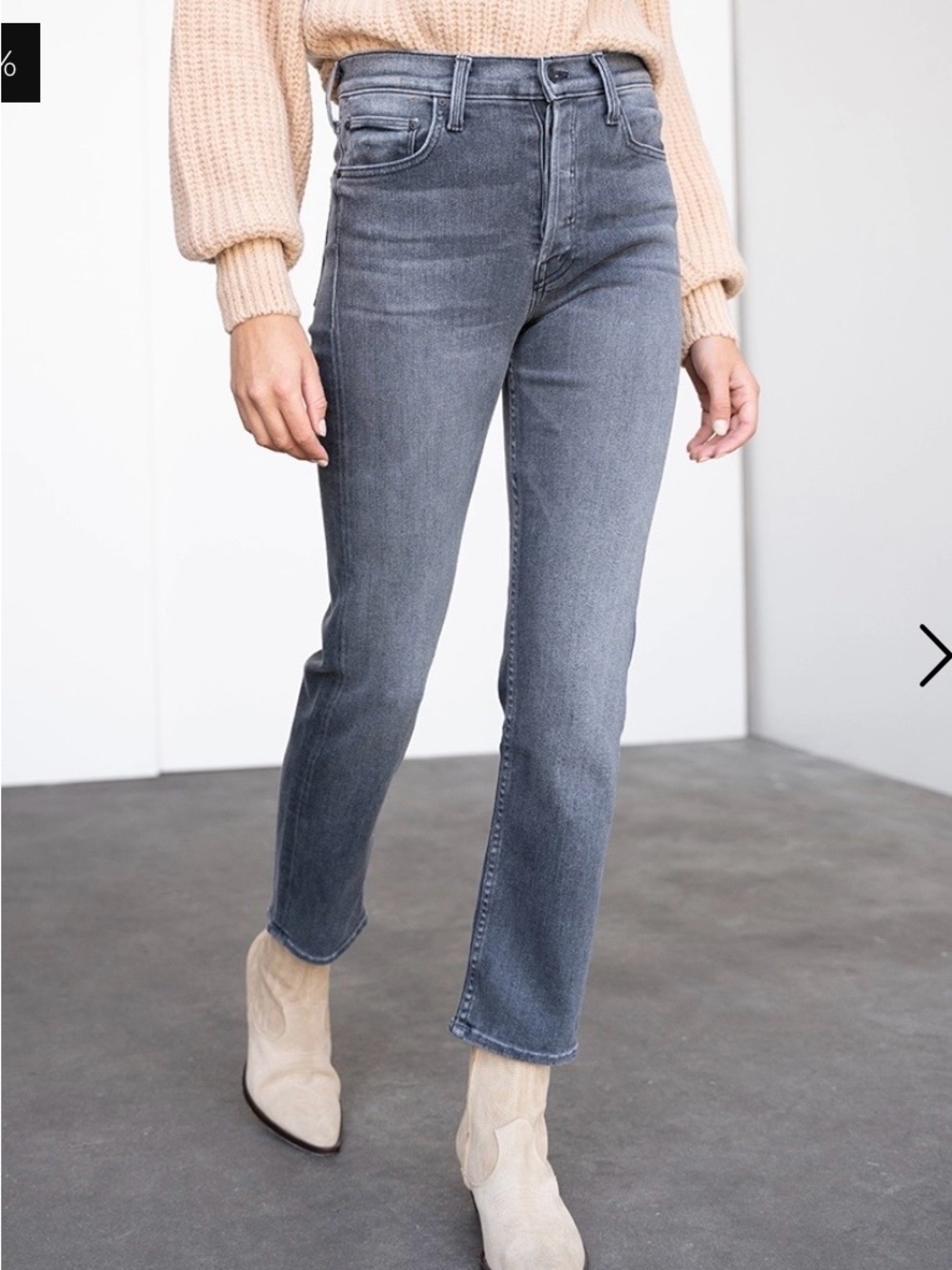 MOTHER Jeans The Tomcat Ankle 26 2 X Marks the Spot gray black grunge designer